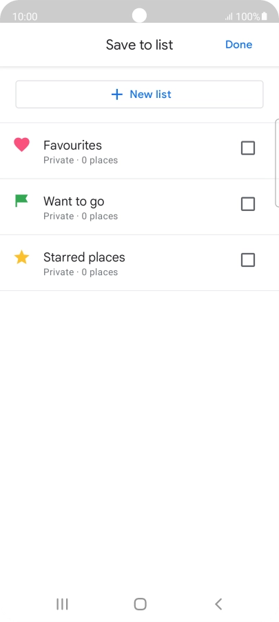 Press the required setting.