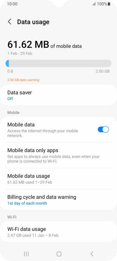 Press Data saver.