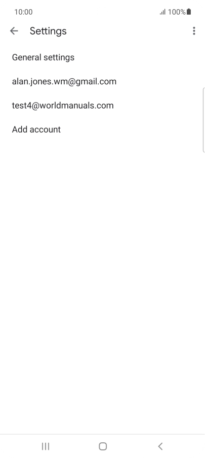 Press the required email account.