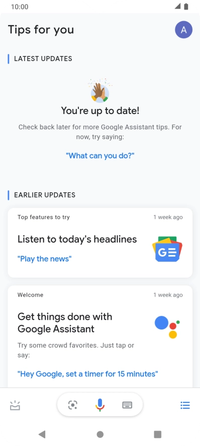 Press the profile icon.