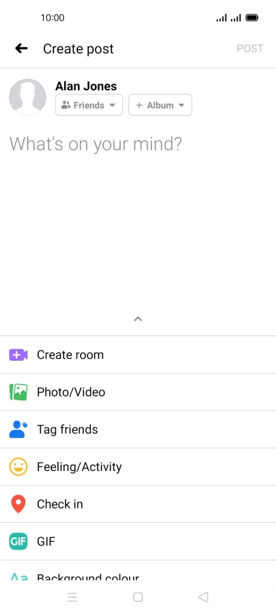 Press the text input field and key in the required text.