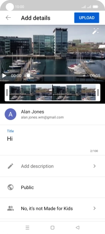 Key in the required text and press UPLOAD.