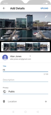 Key in the required text and press UPLOAD.