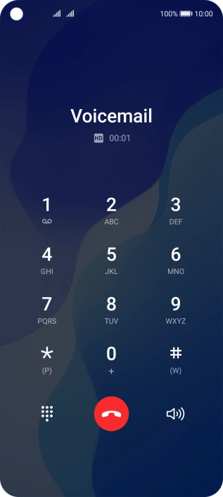 Press the end call icon.