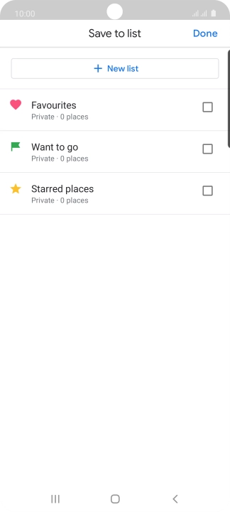 Press the required setting.