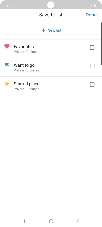 Press the required setting.