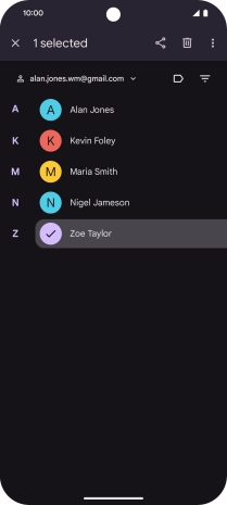 Press the required contact.