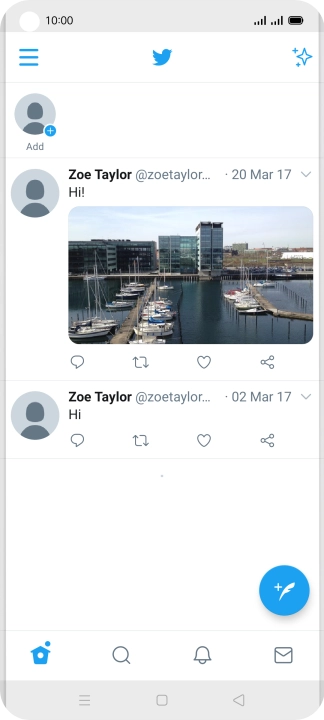 Press the new tweet icon.