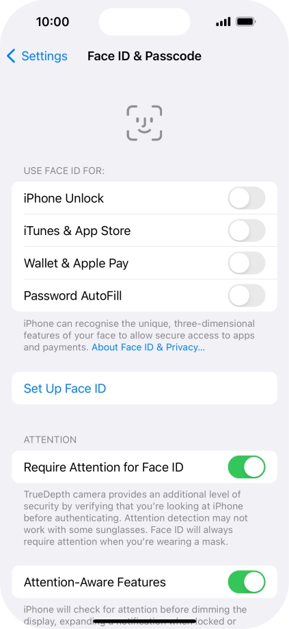 Press Set Up Face ID.