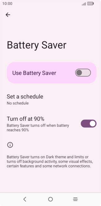 Press the required settings.