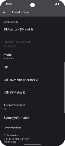 Press EID to see your phone’s EID number.