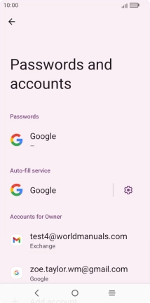 Press the required email account.