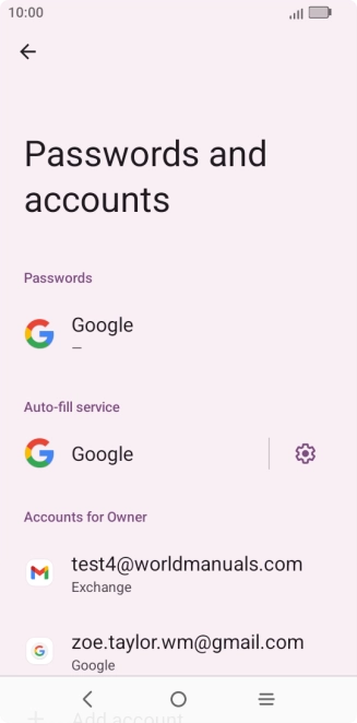 Press the required email account.