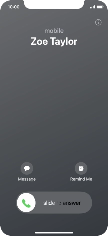 Press and drag the accept call icon right.