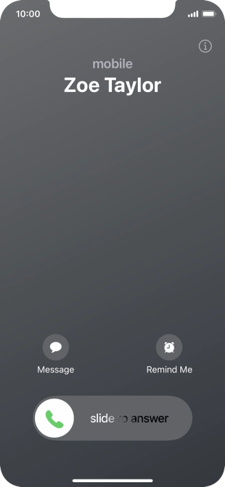 Press and drag the accept call icon right.