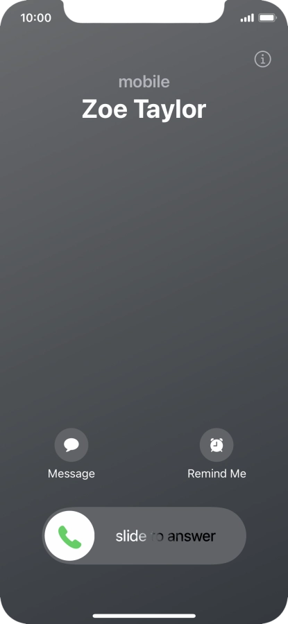 Press and drag the accept call icon right.