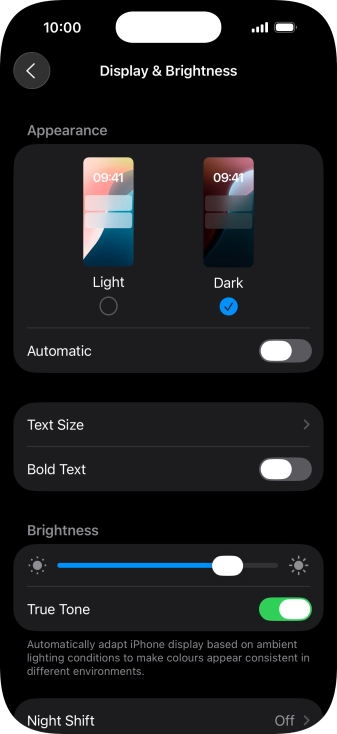 Press the indicator next to 