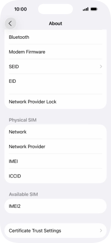 The Network Provider Lock status is displayed next to Network Provider Lock.