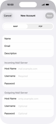 Press IMAP.