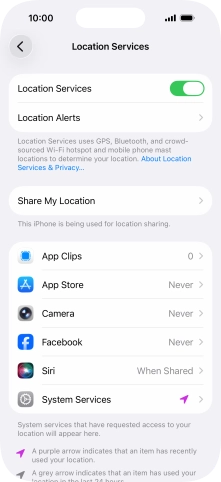 Press the required app.