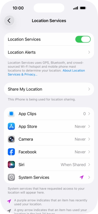 Press the required app.