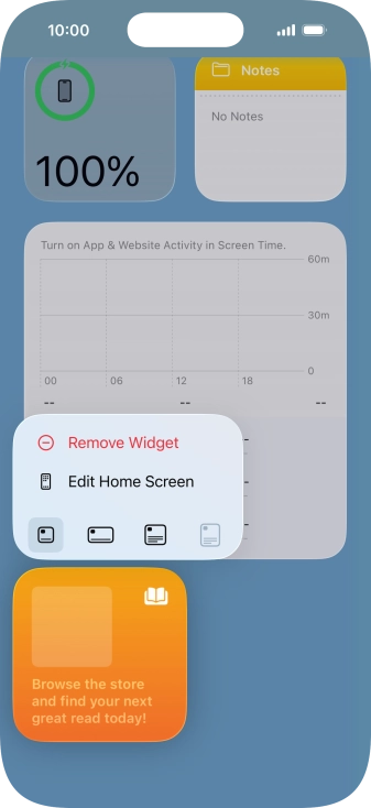 Press Remove Widget.