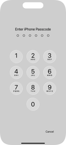 Use the phone lock code you created.