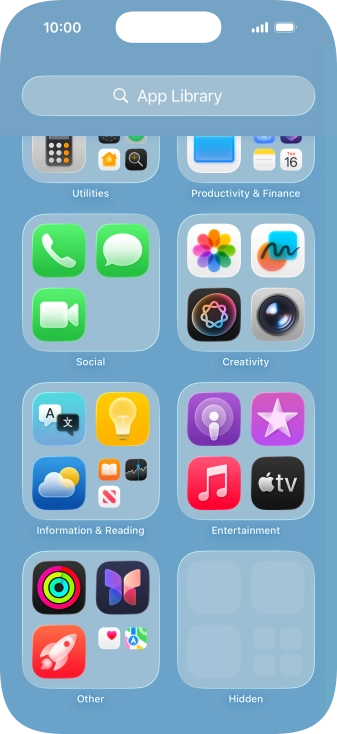 The app is now placed in the Hidden folder in the App Library.