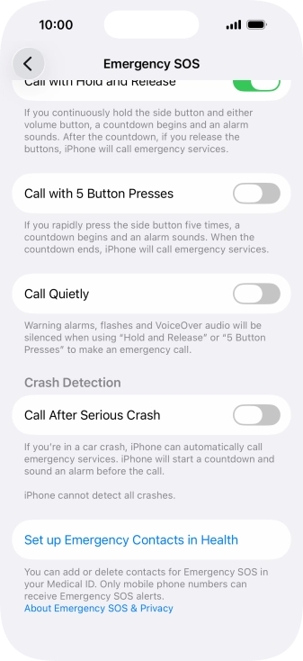 Press the indicator next to 