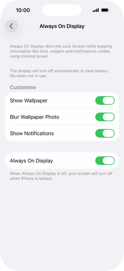 Press the indicator next to 