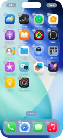 Press the home screen icon.