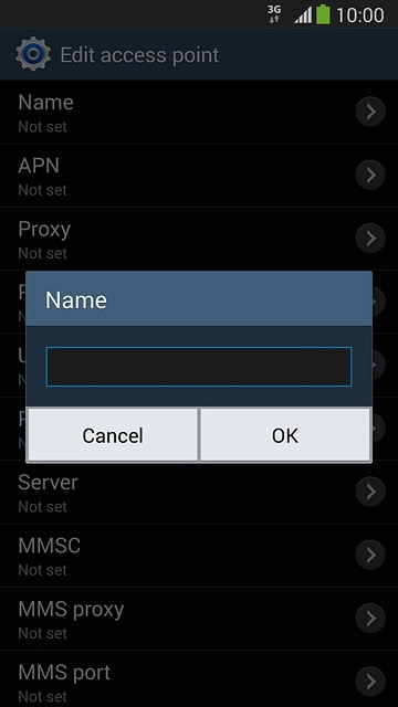 Key in Vodafone MMS and press OK.