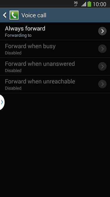 Press one of the following options:Always forward