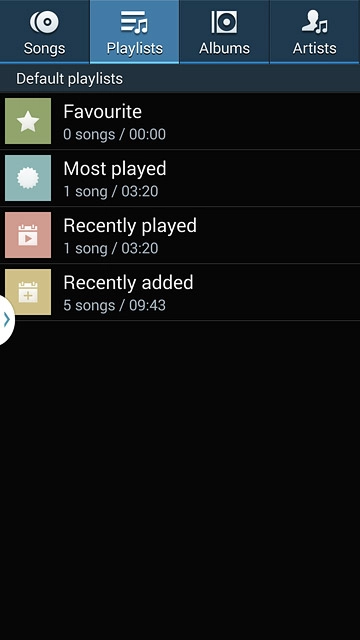 Press Playlists.