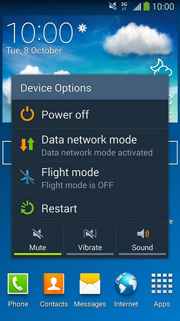 To turn off silent mode:Press Sound.