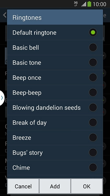 To assign your phone's current default ring tone:Press Default ringtone.