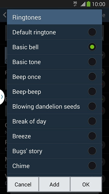 Once you've found a ring tone you like, press OK.