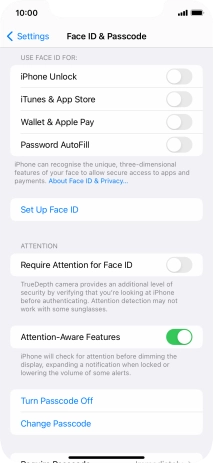 Press Turn Passcode Off and key in the phone lock code.