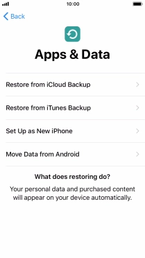 You can transfer content from an Android phone when your phone is activated for the first time and after a factory reset. When this screen is displayed, your phone is ready to transfer content from an Android phone.