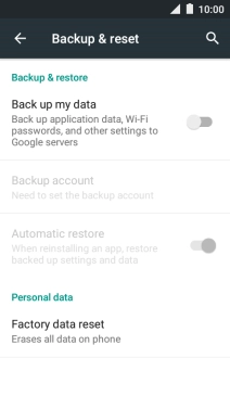 Press Factory data reset.