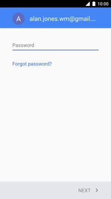 Press Password and key in the password for your Google account.