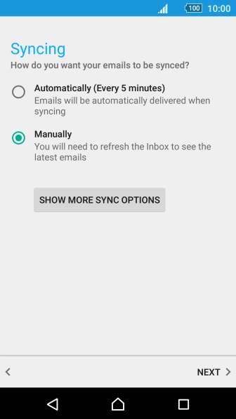 Press SHOW MORE SYNC OPTIONS.