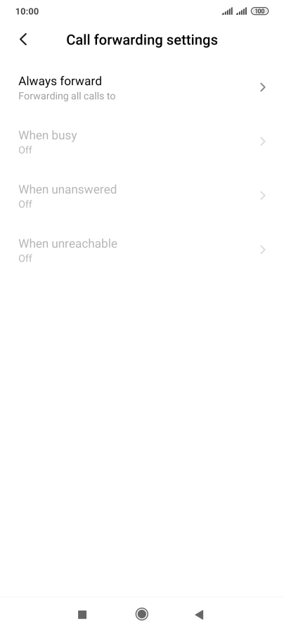 Press the required divert type.