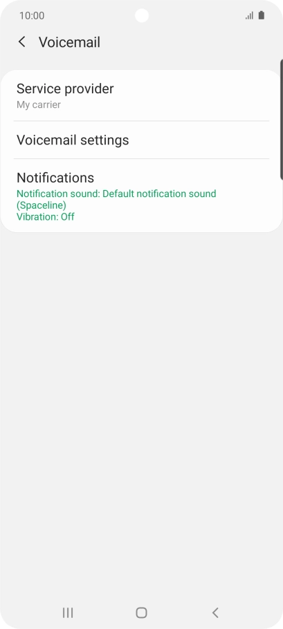Press Voicemail settings.