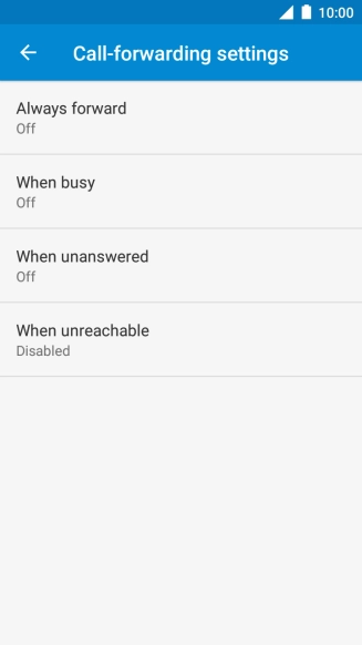 Press the required divert type.