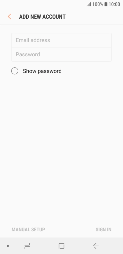 Press Email address and key in your email address.