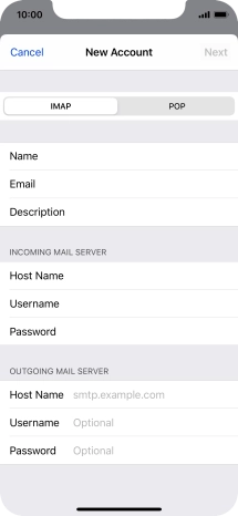 Press Host Name and key in mail.vodafone.ie.