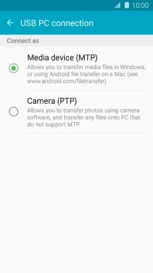Press Media device (MTP) to turn on the function.