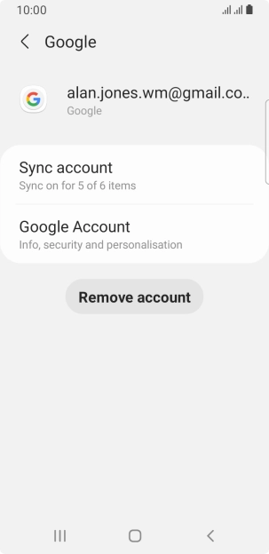 Press Sync account.