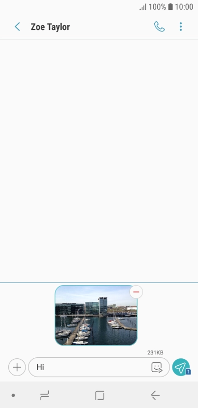 Press the send icon when you've finished your picture message.